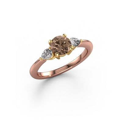 Verlobungsring Chanou RND 585 Roségold Braun Diamant 1.22 crt