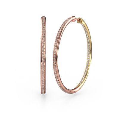 Créoles Sina 35mm 585 or rose diamant brun 1.018 crt