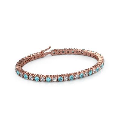 Tennis bracelet Karin 4 mm 585 rose gold blue topaz 4 mm