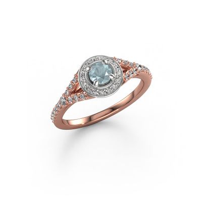 Engagement ring Pamela RND 585 rose gold aquamarine 4 mm