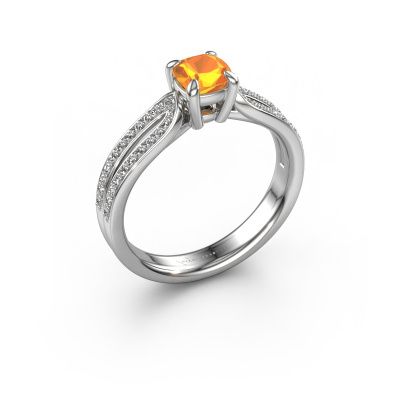 Verlovingsring Antonia cus 2 950 platina citrien 5 mm