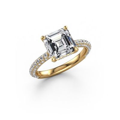 Engagement ring Saskia 2 ASH 585 gold lab grown diamond 3.804 crt