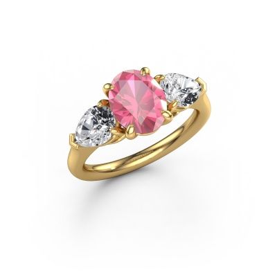 Engagement ring Carma OVL 585 gold pink sapphire 9x7 mm