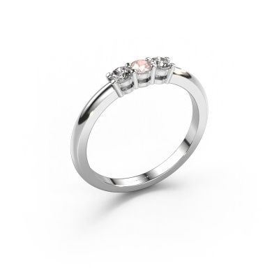 Ring Michelle 3 950 platinum morganite champagne 3 mm