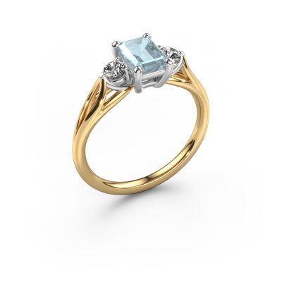 Engagement ring Amie EME 585 gold aquamarine 7x5 mm