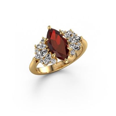 Engagement ring Jaimie 585 gold garnet 12x6 mm