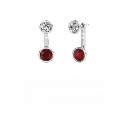 Boucles d'oreilles Halle 585 or blanc rubis 6 mm