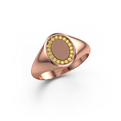 Signet ring Rosy Oval 1 585 rose gold yellow sapphire 1.2 mm