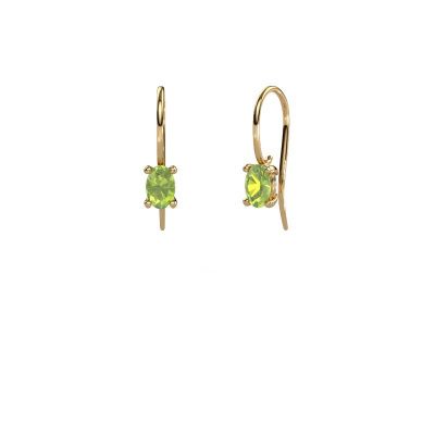 Drop earrings Cleo 585 gold peridot 6x4 mm