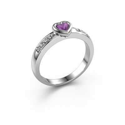 Verlobungsring Lieke Heart 585 Weißgold Amethyst 4 mm