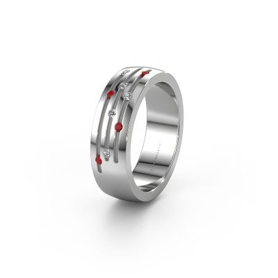 Ehering WH0134L26B 585 Weißgold Rubin ±6x2 mm