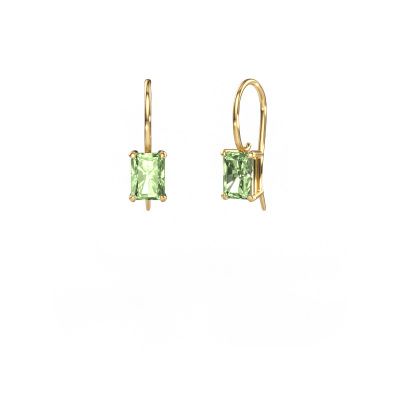 Drop earrings Cleo RAD 585 gold green lab grown diamond 7x5 mm