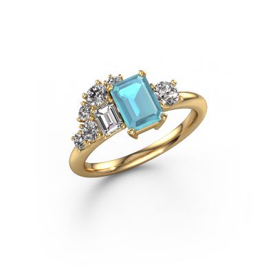 Ring Sabina 585 gold blue topaz 7x5 mm