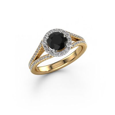 Engagement ring Verla rnd 2 585 gold black diamond 1.72 crt