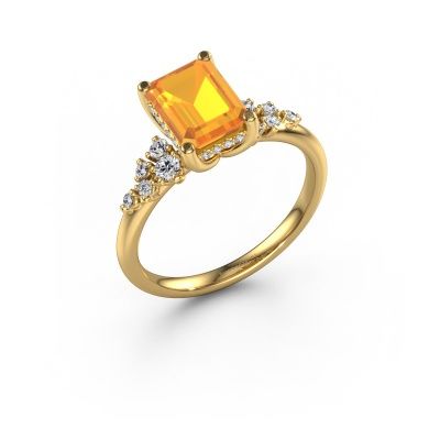 Bague de fiançailles Emma EME 585 or jaune citrine 8x6 mm