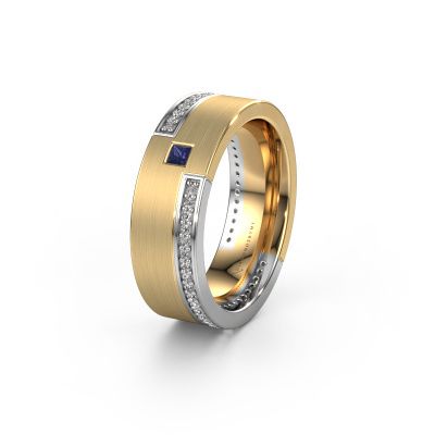 Wedding ring WH2048L17DM 585 gold sapphire ±0.28x0.09in