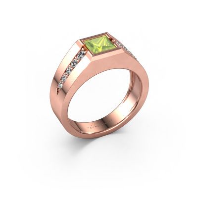 Bague pinky Simon 585 or rose péridot 4.5 mm