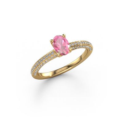 Engagement ring Elenore ovl 585 gold pink sapphire 6.5x4.5 mm