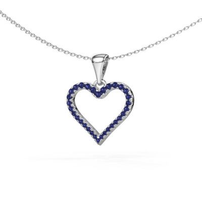 Pendant Heart 8 950 platinum sapphire 1 mm