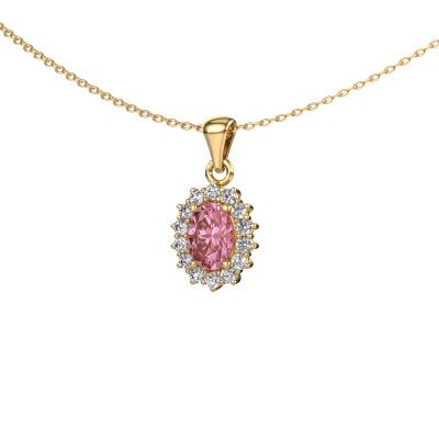 Pendant Margien 585 gold pink lab grown diamond 7x5 mm
