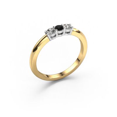 Ring Michelle 3 585 gold black diamond 0.64 crt