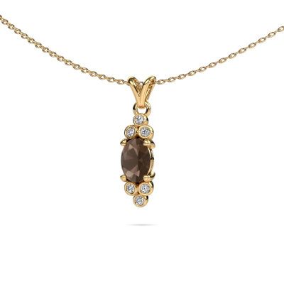 Pendant Lucy 2 585 gold smokey quartz 7x5 mm