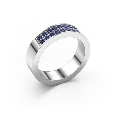 Stackable ring Catharina 5 585 white gold sapphire 1.7 mm