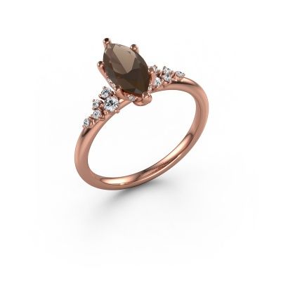 Verlobungsring Emma MRQ 585 Roségold Rauchquarz 10x5 mm