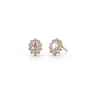 Earrings Leesa 585 gold morganite champagne 6x4 mm