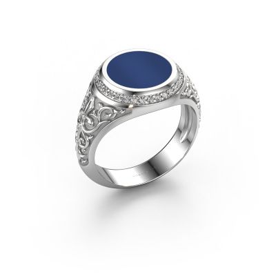 Siegelring Moor 2 585 Weißgold Lapislazuli 10 mm