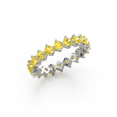 Stackable ring Janie 3.0mm 585 white gold yellow sapphire 3 mm