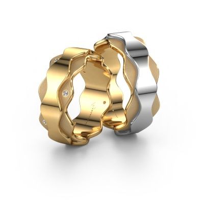 Eheringe set WH2034LM17DP ±7x2.4 mm 14 Karat Weißgold Diamant 0.008 crt