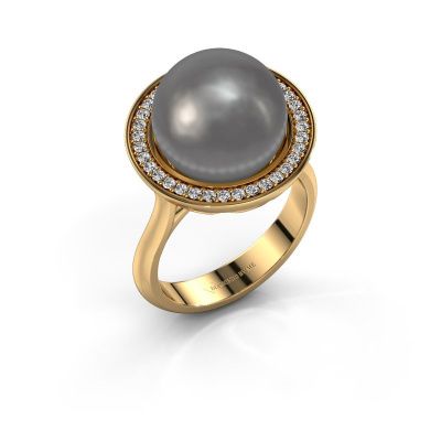 Ring Grisel 585 Gold Grau Perl 12 mm
