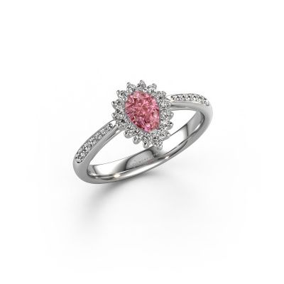 Verlobungsring Tilly per 2 585 Weißgold rosa Labordiamant 6x4 mm