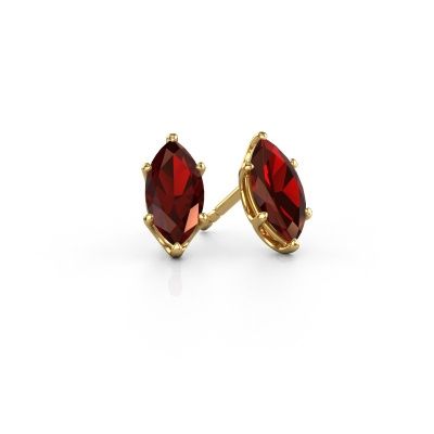 Stud earrings Sam MRQ 585 gold garnet 10x5 mm