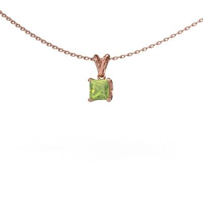 Pendant Sam SQR 585 rose gold peridot 4.5 mm