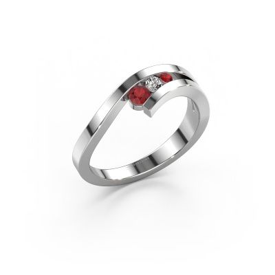 Ring Evalyn 2 585 white gold ruby 2.8 mm
