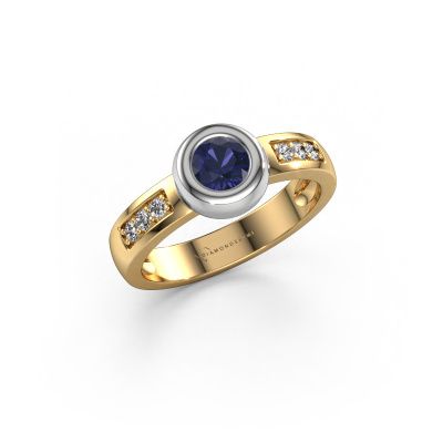 Ring Charlotte Round 585 gold sapphire 4.7 mm