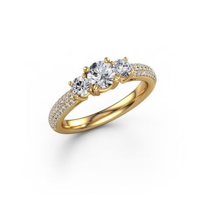 Bague de fiançailles Marielle RND 585 or jaune diamant synthétique 1.17 crt