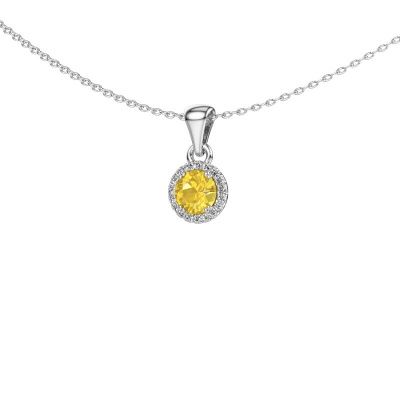 Pendant Seline rnd 585 white gold yellow sapphire 4.7 mm