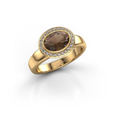 Ring Salena 585 Gold Rauchquarz 8x6 mm