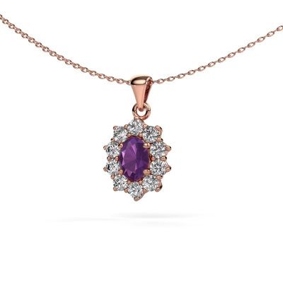 Pendant Leesa 585 rose gold amethyst 7x5 mm