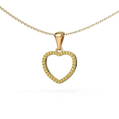 Pendant Heart 6 585 gold yellow sapphire 1 mm
