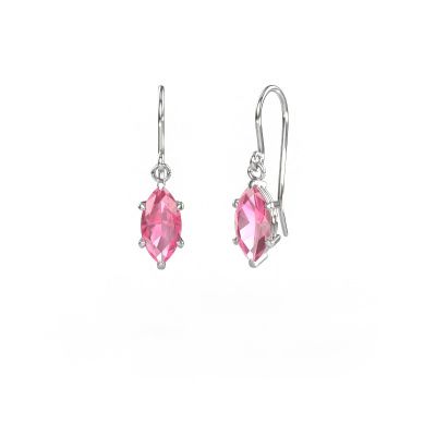 Pendants d'oreilles Laurie MRQ 1 950 platine saphir rose 10x5 mm