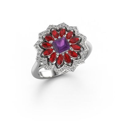 Engagement ring Franka 950 platinum amethyst 4 mm