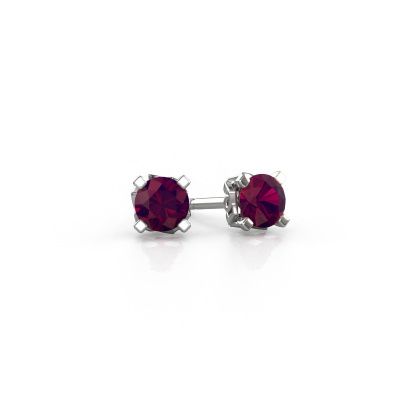Earrings Ize 585 white gold rhodolite 5 mm