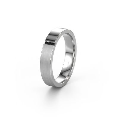 Trauring WH1103L14AMP 585 Weißgold Schwarz Diamant ±4x1.7 mm