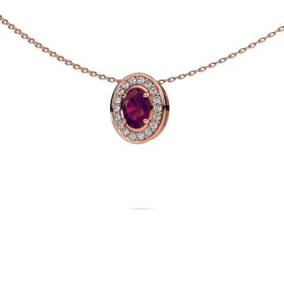 Necklace Madelon 585 rose gold rhodolite 6x4 mm