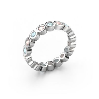 Stackable ring Edwina 2 585 white gold morganite champagne 2.5 mm