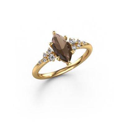 Ring Royce MRQ 585 gold smokey quartz 10x5 mm